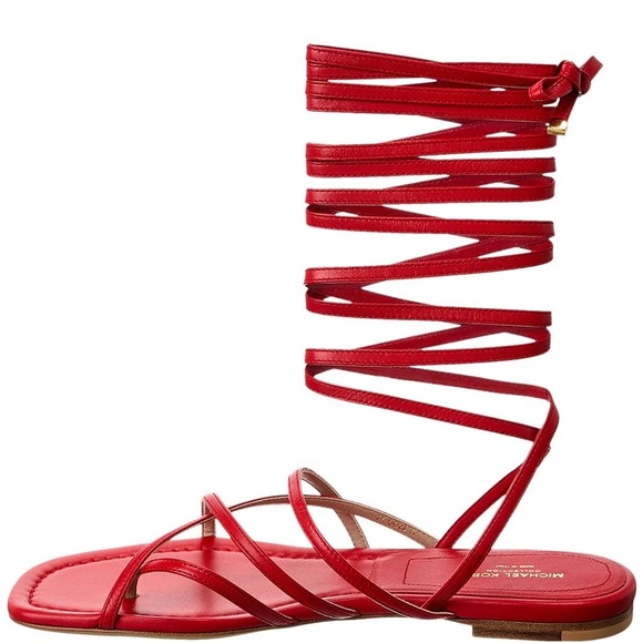 mK Collection Red Gladiator Sandals - Picture 1 of 2